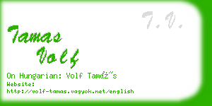 tamas volf business card